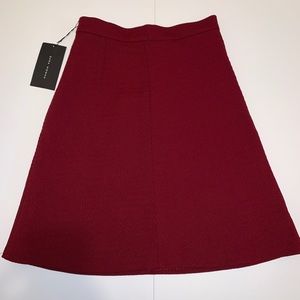 Zara A-Line Burgundy Skirt XS NWT